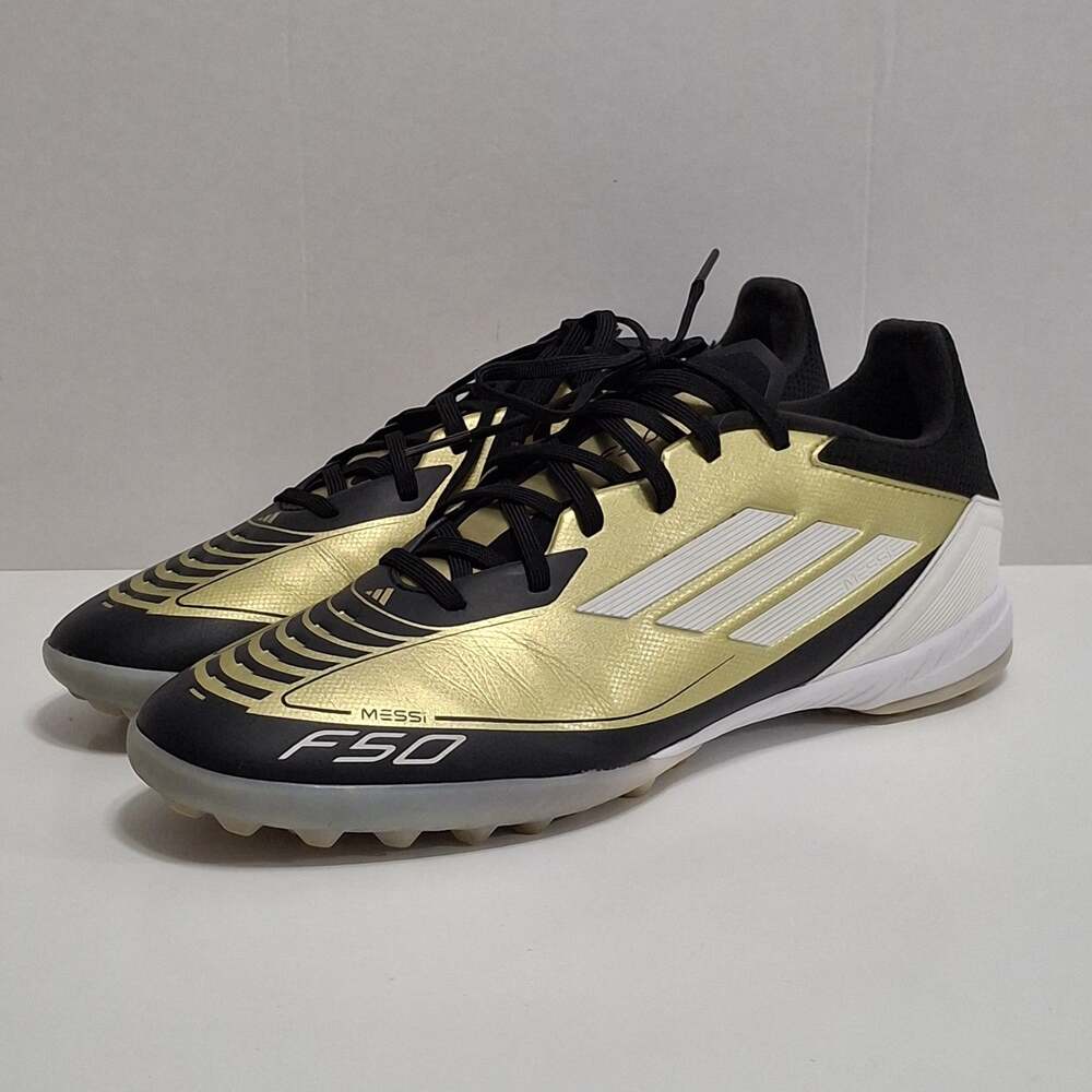 Adidas Messi Adizero F50 League TF Men Size 9.5 Black Gold Triunfo Dorado IG9282